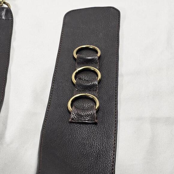 Vintage Genuine Leather Nine West Triple O-ring Keeper Belt Womens Size Small - Picture 4 of 10